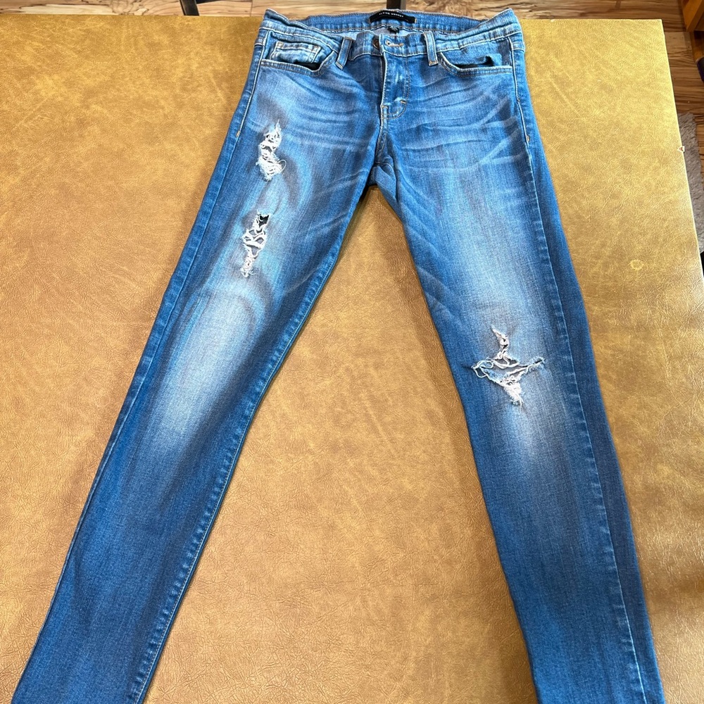 Flying Monkey Jeans, Low Rise Skinny, Distressed, Medium Wash, 5 Pocket -Size 28